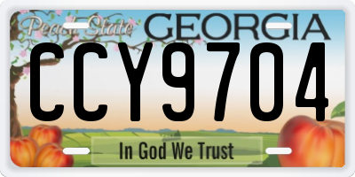 GA license plate CCY9704