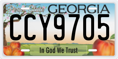 GA license plate CCY9705