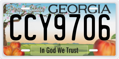 GA license plate CCY9706