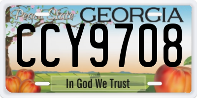 GA license plate CCY9708