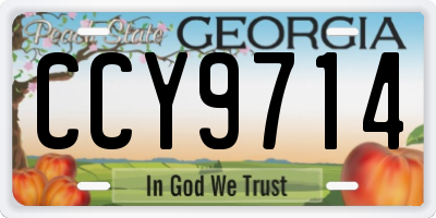 GA license plate CCY9714