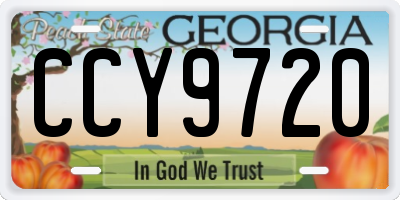 GA license plate CCY9720