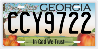 GA license plate CCY9722