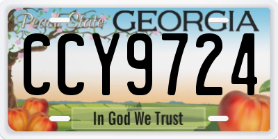 GA license plate CCY9724