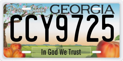 GA license plate CCY9725