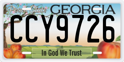 GA license plate CCY9726
