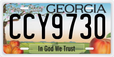 GA license plate CCY9730