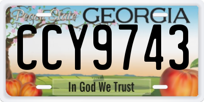 GA license plate CCY9743