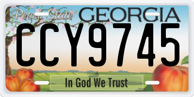 GA license plate CCY9745