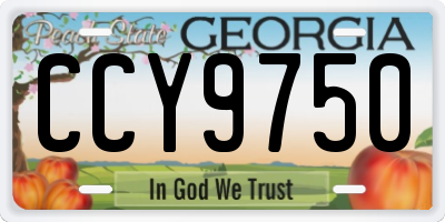 GA license plate CCY9750