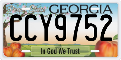 GA license plate CCY9752
