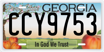GA license plate CCY9753
