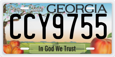 GA license plate CCY9755