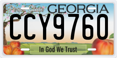 GA license plate CCY9760