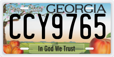 GA license plate CCY9765