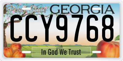 GA license plate CCY9768
