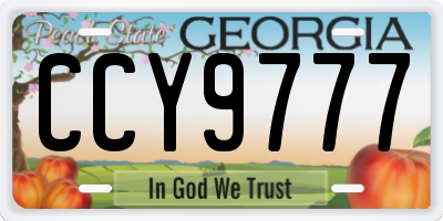 GA license plate CCY9777