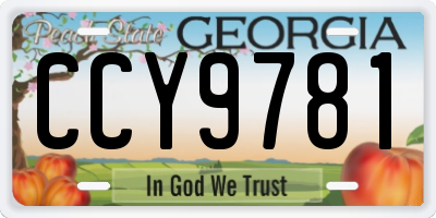 GA license plate CCY9781