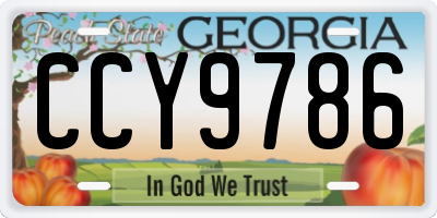 GA license plate CCY9786
