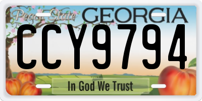 GA license plate CCY9794