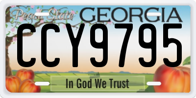 GA license plate CCY9795