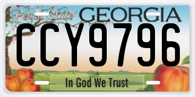 GA license plate CCY9796