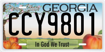 GA license plate CCY9801