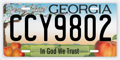 GA license plate CCY9802