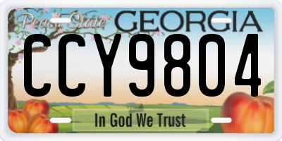 GA license plate CCY9804