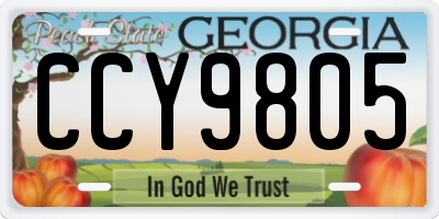 GA license plate CCY9805