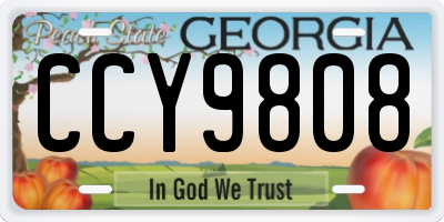 GA license plate CCY9808