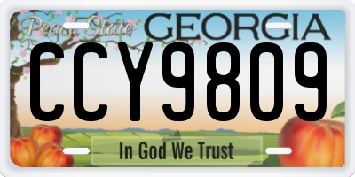 GA license plate CCY9809