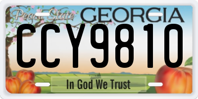 GA license plate CCY9810