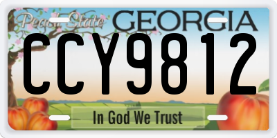 GA license plate CCY9812