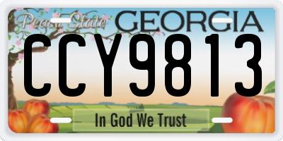 GA license plate CCY9813