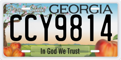 GA license plate CCY9814