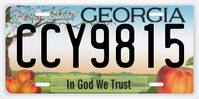 GA license plate CCY9815