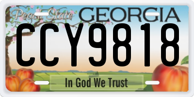 GA license plate CCY9818
