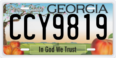 GA license plate CCY9819