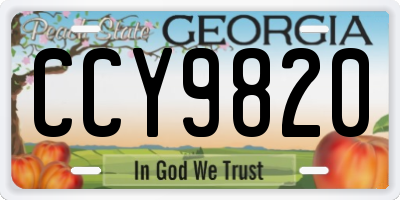 GA license plate CCY9820