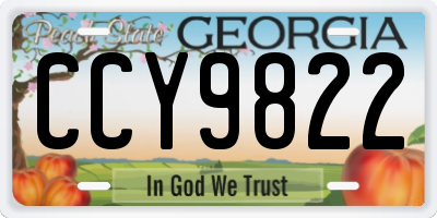 GA license plate CCY9822