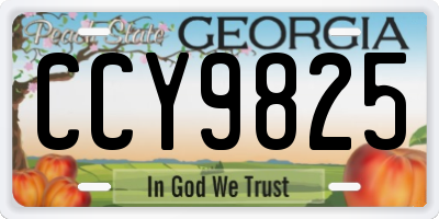 GA license plate CCY9825