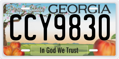 GA license plate CCY9830