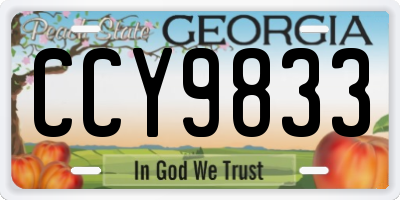 GA license plate CCY9833