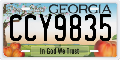 GA license plate CCY9835