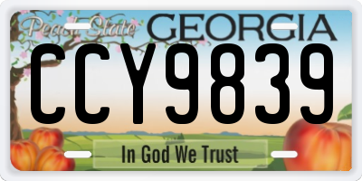 GA license plate CCY9839