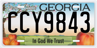 GA license plate CCY9843