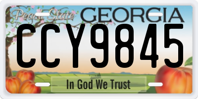 GA license plate CCY9845
