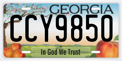 GA license plate CCY9850