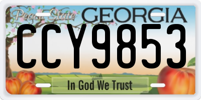 GA license plate CCY9853